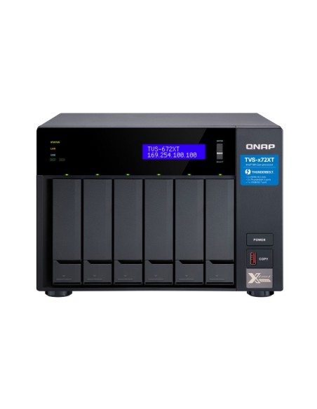 QNAP TVS-672XT Ethernet Torre Negro NAS