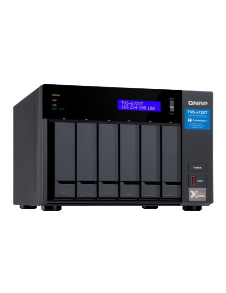 QNAP TVS-672XT Ethernet Torre Negro NAS