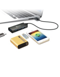 j5create JUH340 hub de interfaz USB 3.2 Gen 1 (3.1 Gen 1) Micro-B 5000 Mbit s Negro