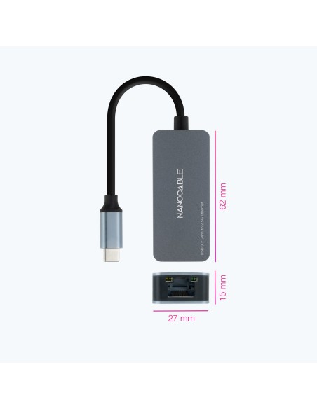 Nanocable Conversor USB-C a Ethernet 2.5G