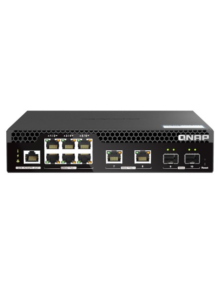 QNAP QSW-M2106PR-2S2T switch Gestionado L2 10G Ethernet (100 1000 10000) Energía sobre Ethernet (PoE) 1U Negro