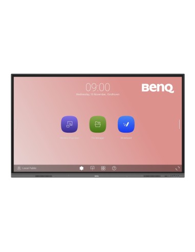 BenQ RE7503 Panel plano interactivo 190,5 cm (75") LED 400 cd   m² 4K Ultra HD Negro Pantalla táctil Procesador incorporado Andr