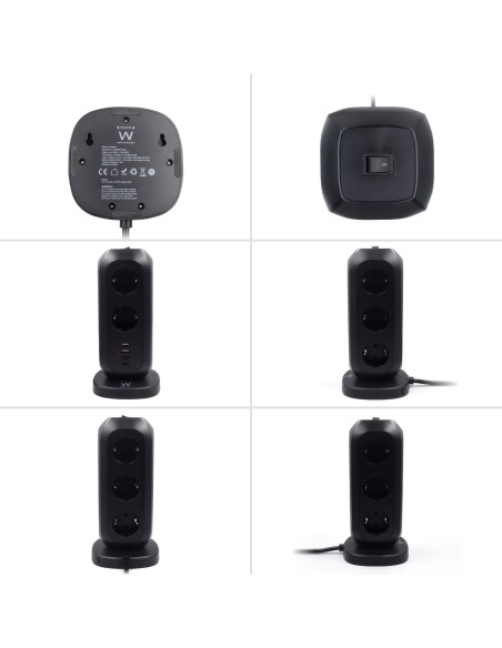 EWENT REGLETA 11 TOMAS CON CARGA 2X USB Y 2X USB-C