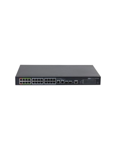 DAHUA - DH-LR2226-24ET-360-V2 - SWITCH EPOE 24 PUERTOS 10 100 8 EPOE EOC + 16 POE - + 2 UPLINK COMBO GIGABIT SFP 802.3AT 360W MA
