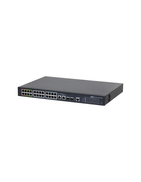 DAHUA - DH-LR2226-24ET-360-V2 - SWITCH EPOE 24 PUERTOS 10 100 8 EPOE EOC + 16 POE - + 2 UPLINK COMBO GIGABIT SFP 802.3AT 360W MA