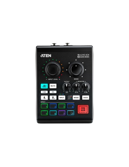 ATEN Mezclador de audio para pódcast con IA | MicLIVE de 6 canales