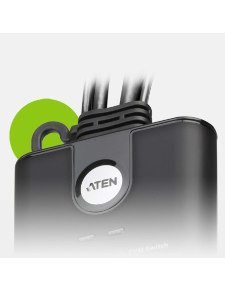 ATEN Switch KVM USB FHD HDMI de 2 puertos en formato cable