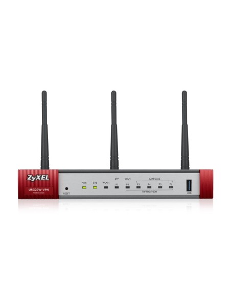 Zyxel USG20W-VPN-EU0101F router inalámbrico Doble banda (2,4 GHz   5 GHz) Gigabit Ethernet Gris, Rojo