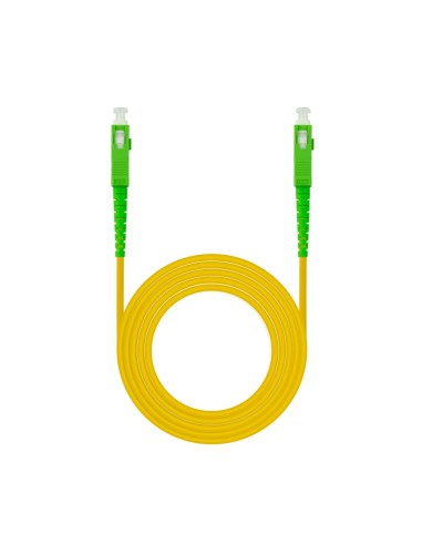 Nanocable Cable de Fibra Óptica SC APC a SC APC Monomodo Simplex LSZH, Amarillo, 1 m