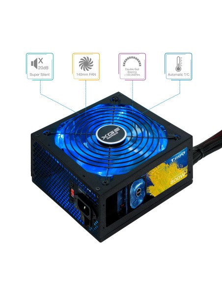 TooQ TQXGEII-800SAP 800W ATX 80 Plus Bronze Negra RGB