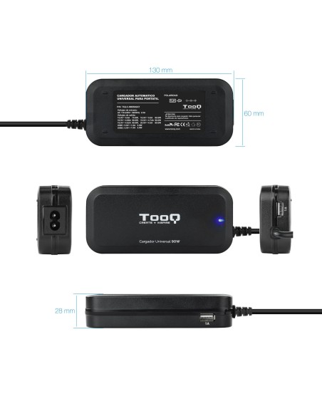 TooQ TQLC-90BS02AT adaptador e inversor de corriente Interio