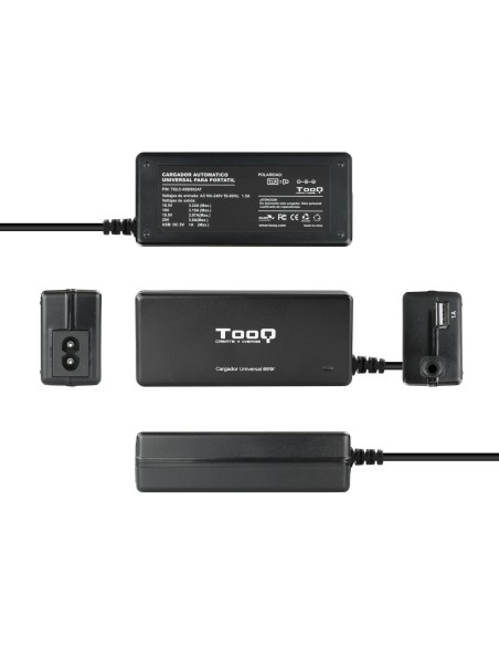 TooQ TQLC-65BS02AT adaptador e inversor de corriente Interior 65 W Negro