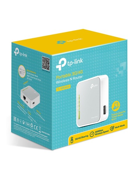 TP-LINK TL-MR3020 router inalámbrico Ethernet rápido Banda única (2,4 GHz) 3G 4G