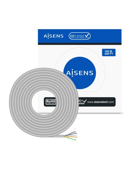 Aisens Cable RJ45 CAT.6 UTP AWG23 CCA gris 100m