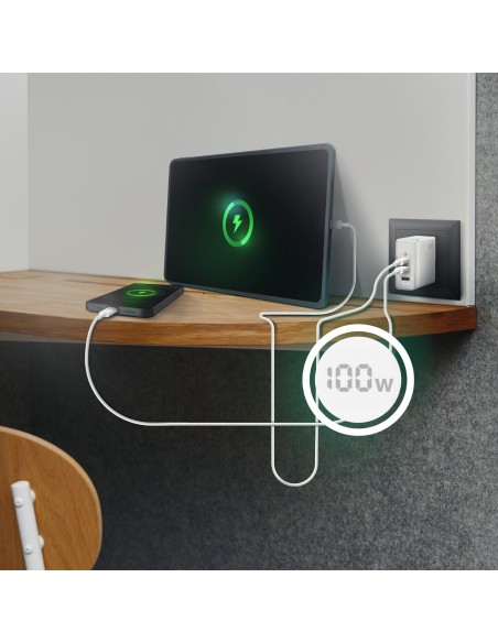 CARGADOR GAN AISENS 100W 2XUSB-C PD3.0 QC4.0 QC5.0 1XUSB-A QC3.0 BLANCO