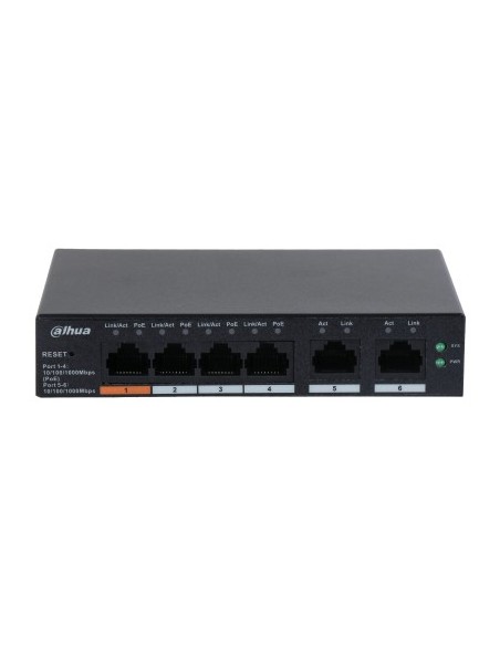 SWITCH IT DAHUA DH-CS4006-4GT-60 GIGABIT SWITCH WITH 4-PORT POE