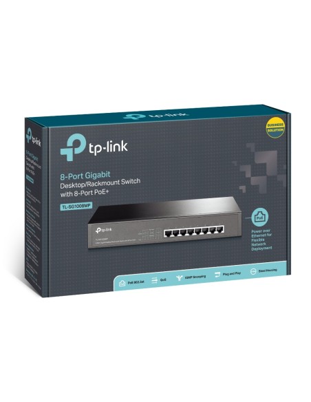 TP-LINK TL-SG1008MP No administrado Gigabit Ethernet (10 100 1000) Energía sobre Ethernet (PoE) Negro