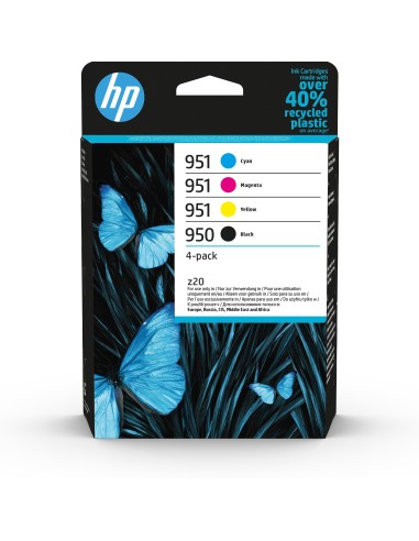 HP 950 951 cartucho de tinta 4 pieza(s) Original Rendimiento estándar Negro, Cian, Magenta, Amarillo