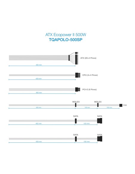 TooQ TQAPOLO-500SP 500W ATX Gris