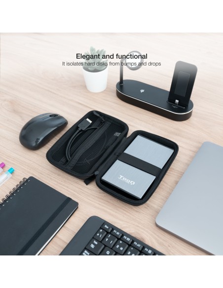 TooQ Estuche Protector para Caja Externa de 2.5”, Negro