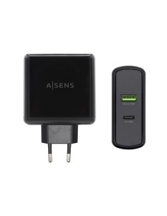AISENS CARGADOR 48W 1xUSB-C PD3.0 30W 1xUSB-A QC3.0 18W NEGRO