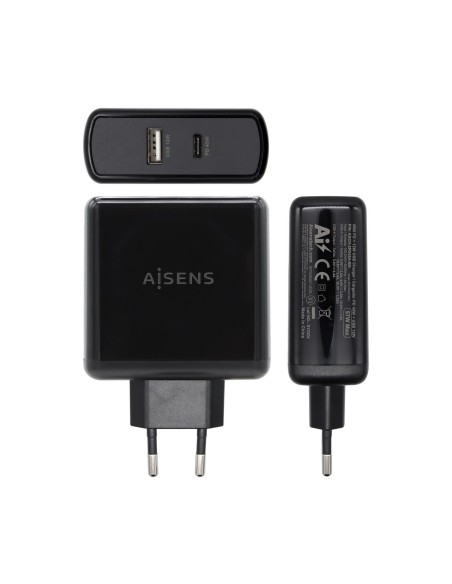 AISENS CARGADOR 57W 1xUSB-C PD3.0 45W 1xUSB-A 5V 2.4A 12W NEGRO