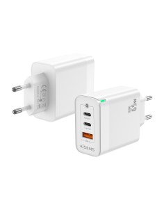 CARGADOR GAN AISENS 65W 2XUSB-C PD3.0 QC4.0 1XUSB-A QC3.0 BLANCO