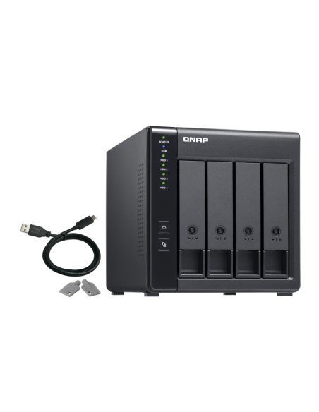 QNAP TR-004 unidad de disco multiple Negro