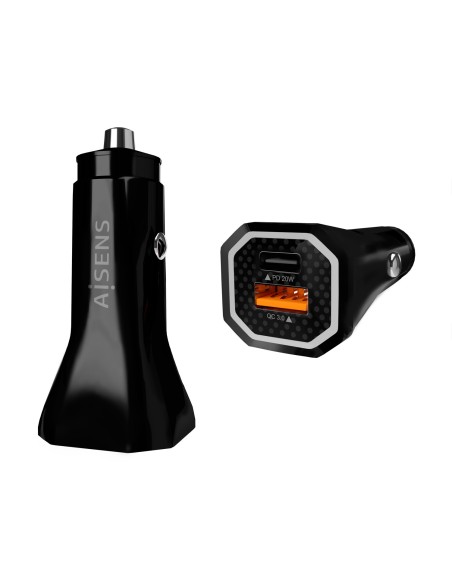 CARGADOR DE COCHE AISENS 38W1xUSB-C PD3.0 20W1xUSB-A QC3.0 18W NEGRO