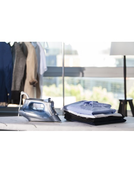 Rowenta Express Steam DW4308 Plancha a vapor Suela Microsteam 300 Láser 2500 W Azul, Blanco