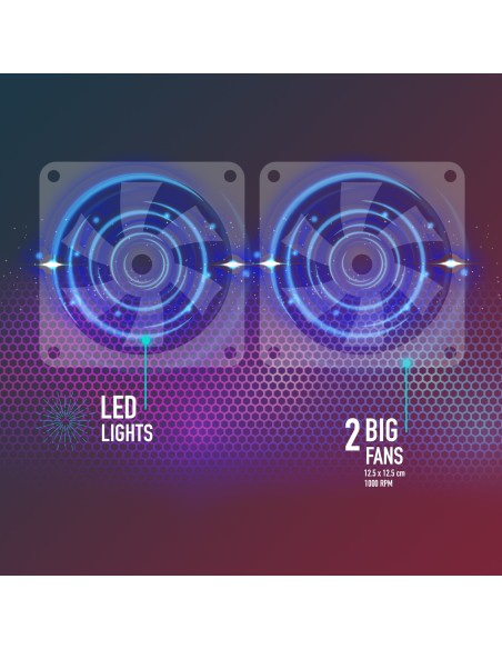 NGS Jetstand almohadilla fría 39,6 cm (15.6") 1000 RPM Negro