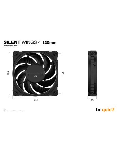 Ventilador be quiet! SILENT WINGS 4 | 120mm 12 cm Negro