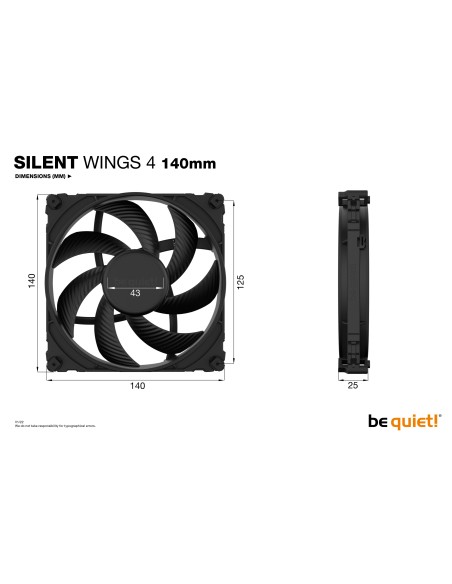 Ventilador be quiet! SILENT WINGS 4 | 140mm 14 cm Negro