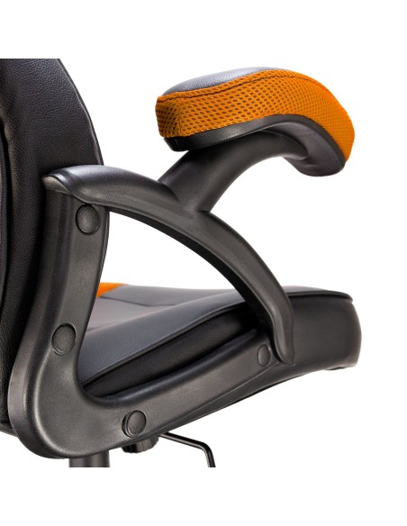 SILLA GAMING  TALIUS COBRA BRAZOS FIJOS BASE METAL NYLON GAS NEGRA NARANJA