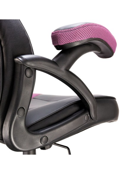 SILLA GAMING  TALIUS COBRA BRAZOS FIJOS BASE METAL NYLON GAS NEGRA ROSA