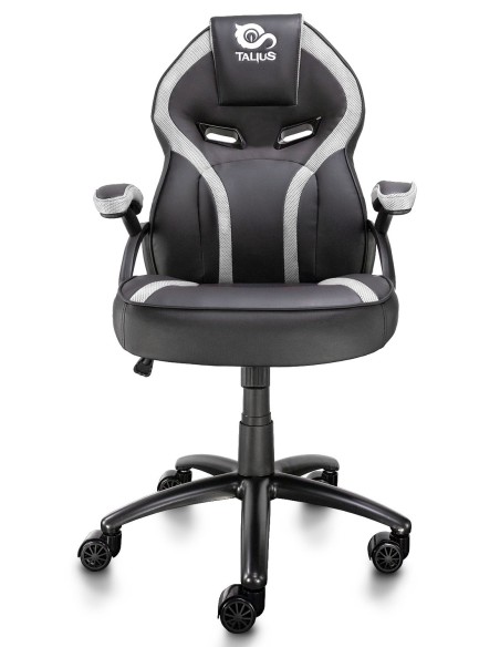SILLA GAMING  TALIUS COBRA BRAZOS FIJOS BASE METAL NYLON GAS NEGRA BLANCA
