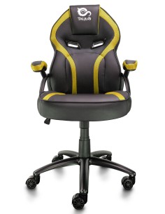 SILLA GAMING  TALIUS COBRA BRAZOS FIJOS BASE METAL NYLON GAS NEGRA AMARILLA