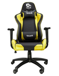 TALIUS Silla Gecko gaming negra amarilla, brazos fijos, butterfly, base nylon, ruedas nylon, gas cla