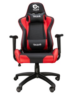 TALIUS Silla Gecko gaming negra roja, brazos fijos, butterfly, base nylon, ruedas nylon, gas clase 4