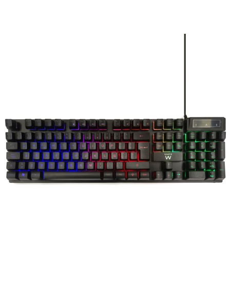 Ewent PL3318 teclado USB QWERTY Español Negro