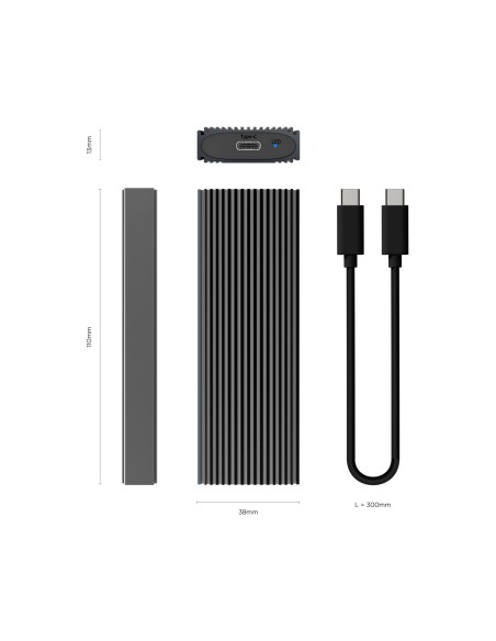 AISENS CAJA EXTERNA M.2 NGFF ASM2-023GR NVMe A USB3.2 GEN2 GRIS