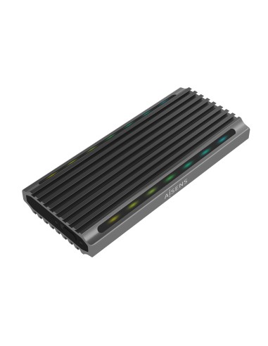 AISENS CAJA EXTERNA M.2 RGB GAMING ASM2-RGB011GR SATA NVME A USB3.1 GEN2 GRIS