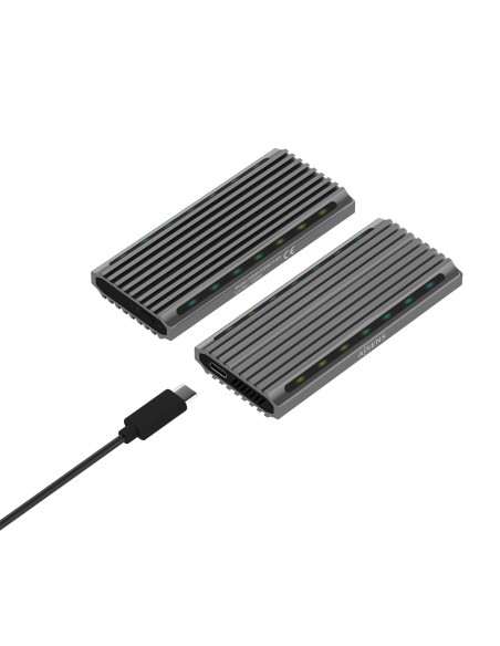 AISENS CAJA EXTERNA M.2 RGB GAMING ASM2-RGB011GR SATA NVME A USB3.1 GEN2 GRIS