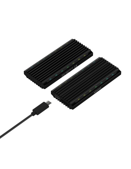 AISENS CAJA EXTERNA M.2 RGB GAMING ASM2-RGB011GR SATA NVME A USB3.1 GEN2 NEGRA