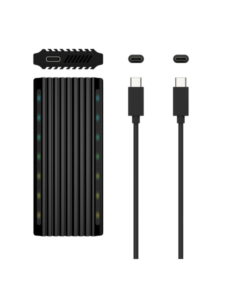 AISENS CAJA EXTERNA M.2 RGB GAMING ASM2-RGB011GR SATA NVME A USB3.1 GEN2 NEGRA