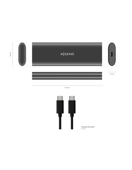 AISENS CAJA EXTERNA M.2 NGFF ASM2-015GR SATA NVME A USB3.1 GEN2 GRIS