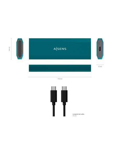 AISENS CAJA EXTERNA M.2 NGFF ASM2-019BLU SATA NVME A USB3.1 GEN2 AZUL