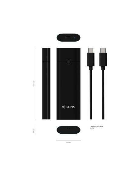 AISENS CAJA EXTERNA M.2 NGFF ASM2-020B NVMe A USB3.2 GEN2 NEGRA