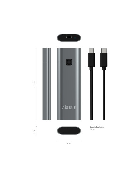 AISENS CAJA EXTERNA M.2 NGFF ASM2-021GR NVMe A USB3.2 GEN2 GRIS