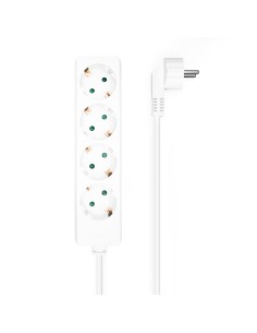 BASE MULTIPLE AISENS 4 TOMAS SIN INTERRUPTOR CON CABLE 3x1.5MM2 BLANCO 1.4M